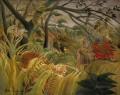 Tigre en una tormenta tropical sorprendió a Henri Rousseau Postimpresionismo Primitivismo ingenuo
